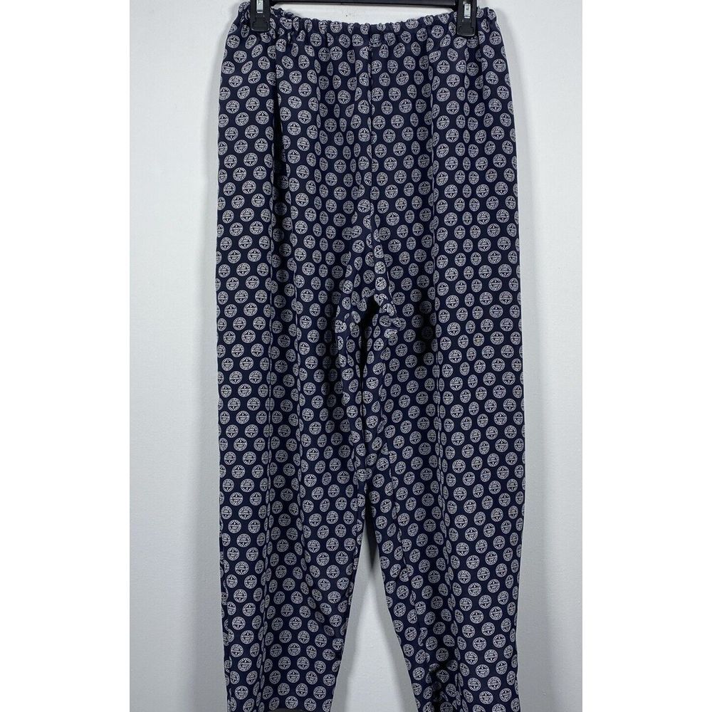 Vintage Natori II‎ Navy Blue Womens L Pajama Pants " 1887 5 Francs " Coin Print